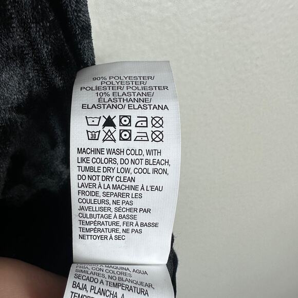 Lucky Brand Black Crushed Velvet Blouse Top Short Sleeve Shirt M Medium - Picture 9 of 10